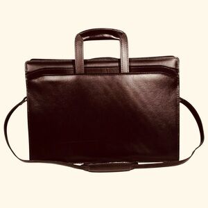 VTG ROYCE New York Burgundy Top Leather Laptop Briefcase Shoulder Bag